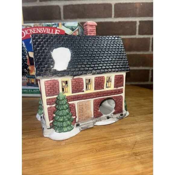 Dickensville Christmas Village 3 Story Brick House 1990 Rex & Lee NOMA With Box - Picture 4 of 9